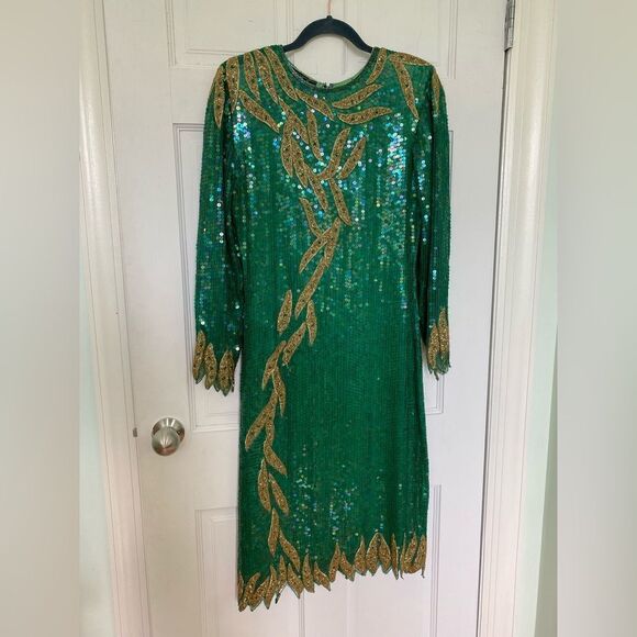 Holiday Party Sequin Shimmer Vintage Dress - Picture 1 of 5